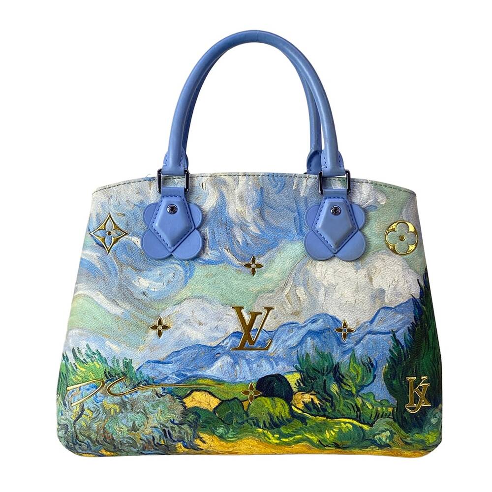 Louis Vuitton Montaigne MM Masters Collection Handbag M43378 Light Blue Green - Picture 3 of 16